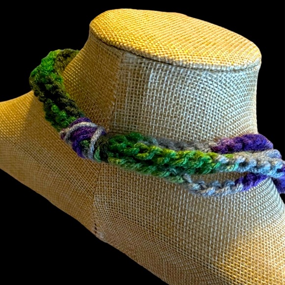 Handmade Crochet Butterfly Pendant Necklace Cottagecore - Picture 3 of 9